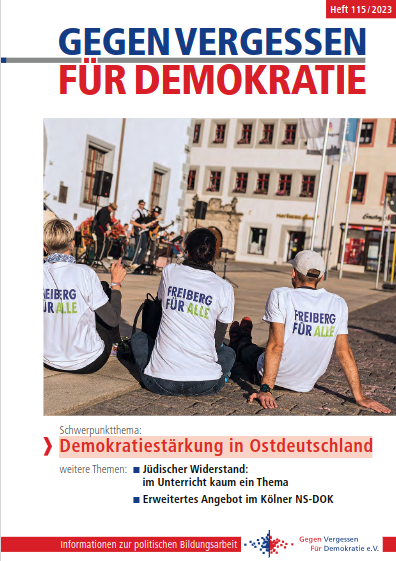 Cover der aktuellen Vereinszeitschrift von Gegen Vergessen - Für Demokratie e.V.