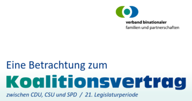 Verband binationaler Familien und Partnerschaften / Eine Betrachung zum Koalitionsvertrag zwischen CDU, CSU und SPD / 21. Legislaturperiode